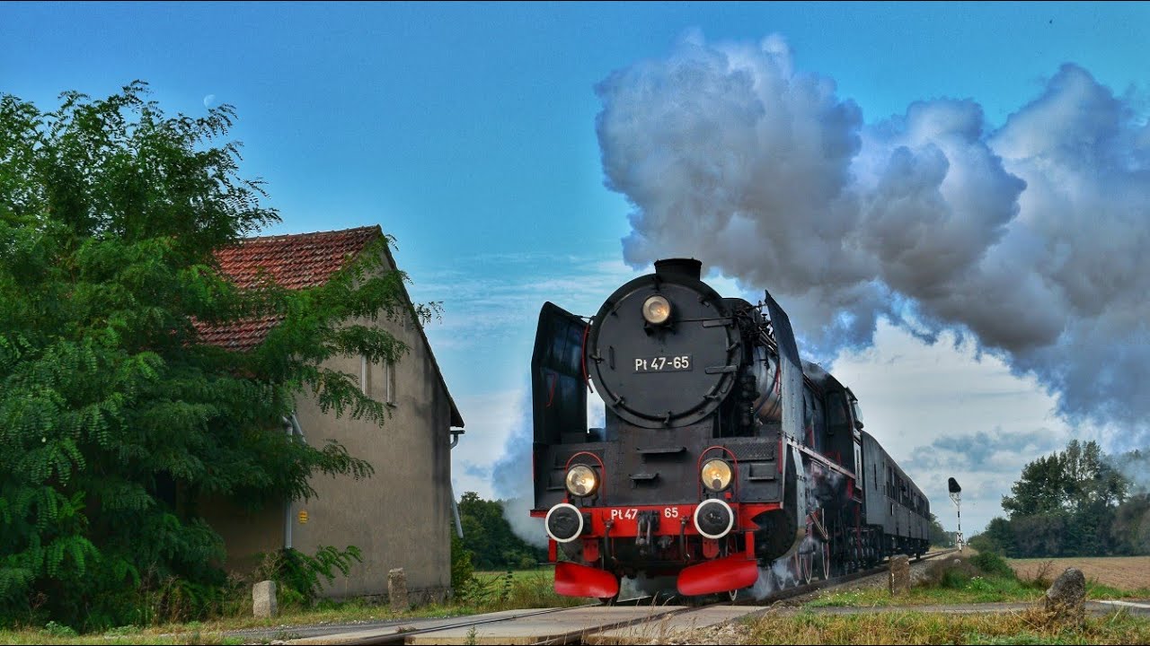 Pt47-65 z planowym pociągiem do Leszna chwilę po odjeździe z p.o. Starkowo
