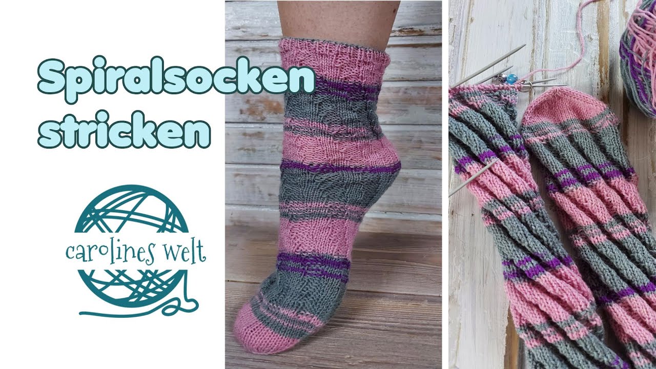 Spiralsocken stricken - Socken ohne Ferse