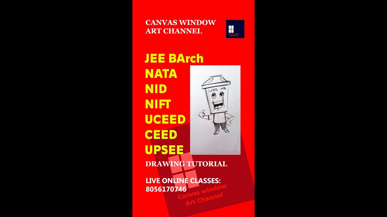 NIFT 2012 CAT Drawing Answer - Keep city Clean | Mascot Design | Short Video Tutorial