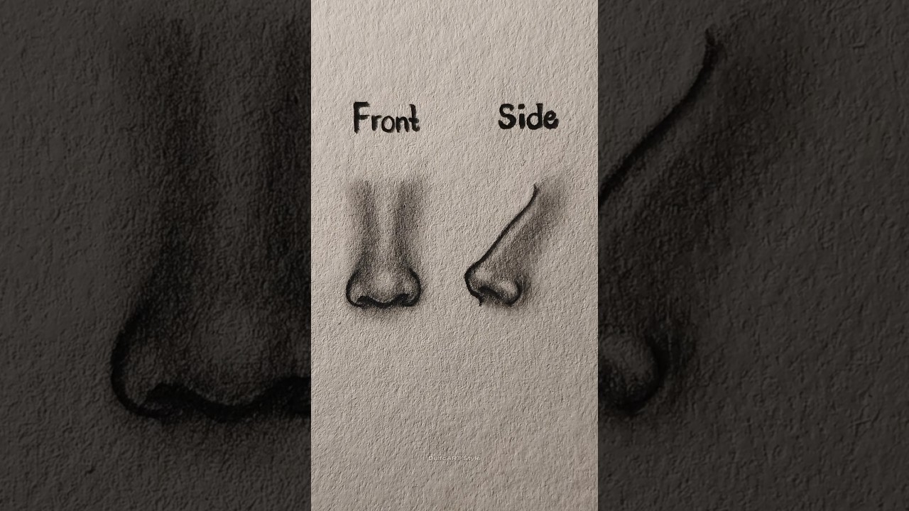 How to draw Nose Front&Side Tutorial ✏️ #drawing #tutorial #howtodraw #nose #art #sketch