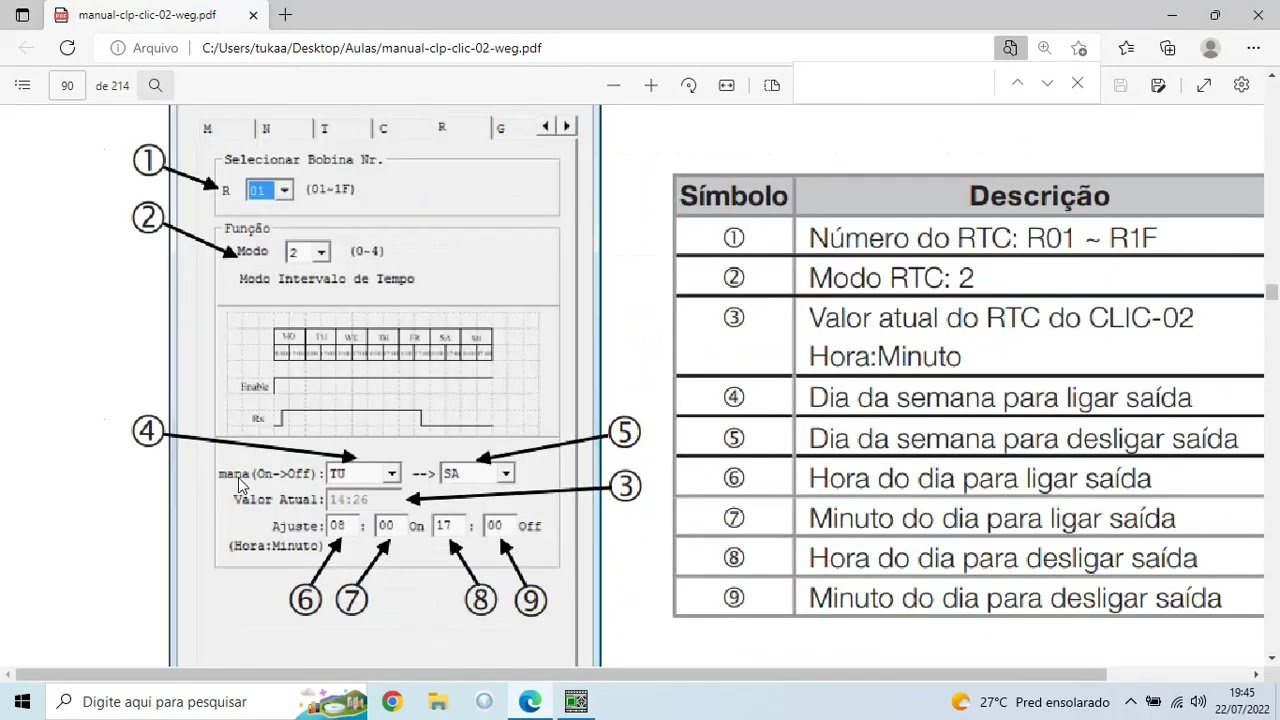 Linguagem Ladder Programação Com Clic-02 Weg - RTC - Relógio Tempo Real - Video Aula 12
