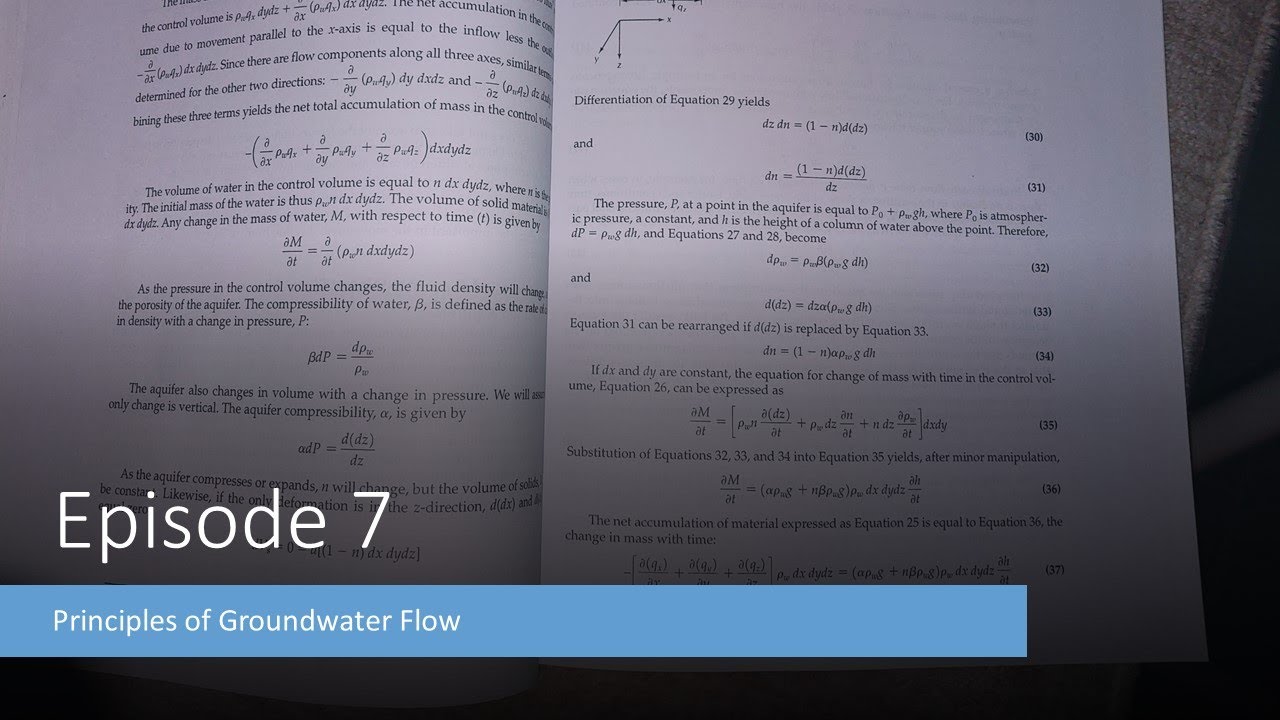 Hydrogeology   Episode 7   Groundwater Flow Principles