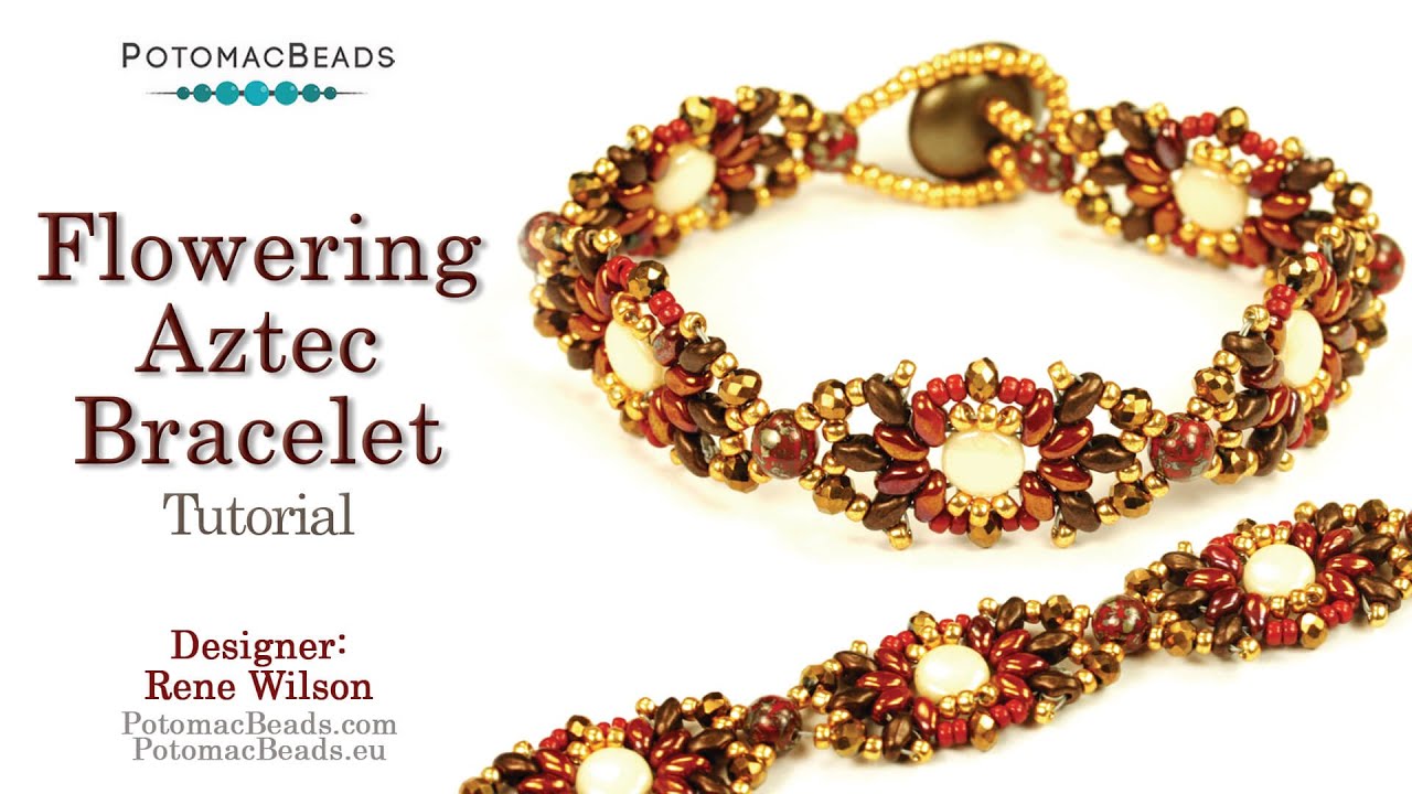 Flowering Aztec Bracelet- DIY Jewelry Making Tutorial by PotomacBeads