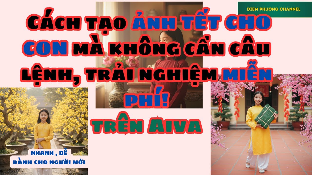 Cách tạo ảnh Tết cho con không cần câu lệnh , trải nghiệm miễn phí với Aiva