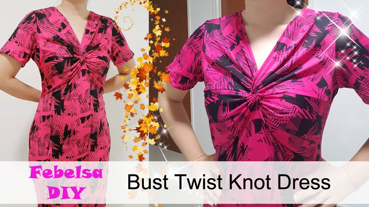 V026 How to make Bust Twist Knot Top/Dress (method 2) - hướng dẫn may đầm xoắn ngực