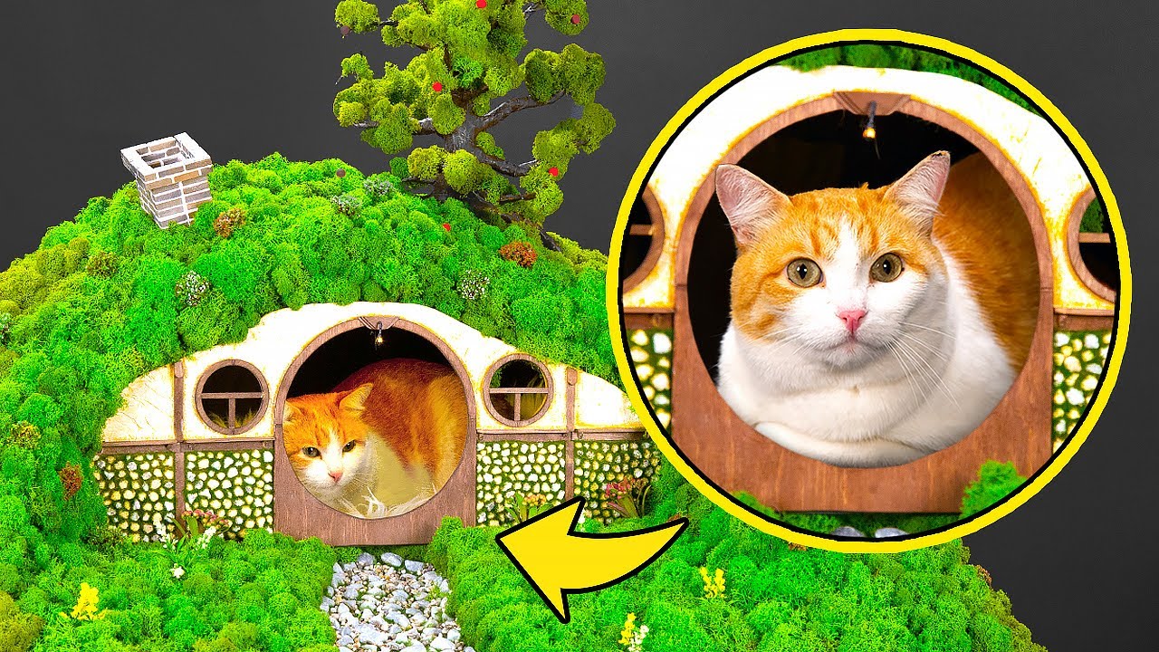 Realistic Lord Of The Rings Styrofoam Hobbit House For Cat