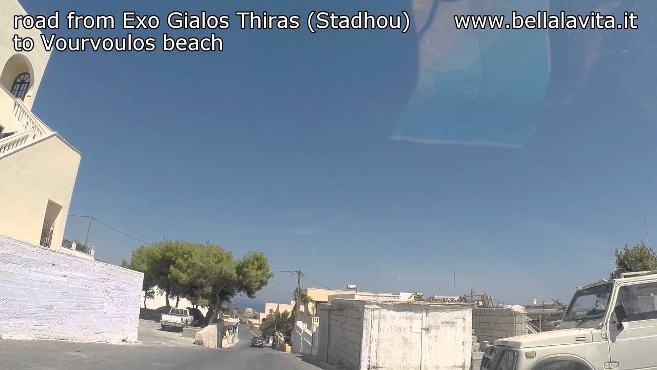 Santorini 2014 - road from Exo Gialos Thiras (Stadhou) to Vourvoulos beach