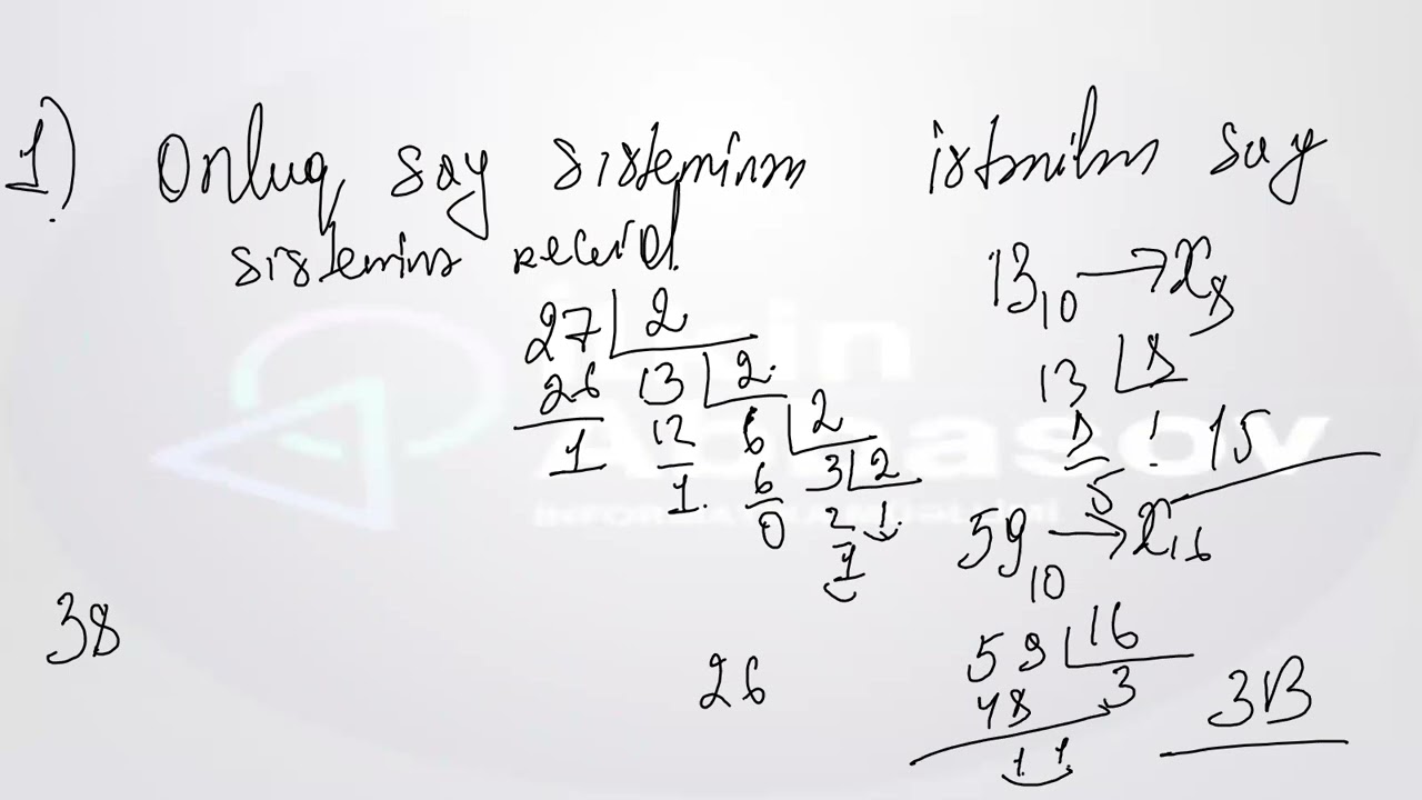 say sistemləri  mövzu izahı və test izahı