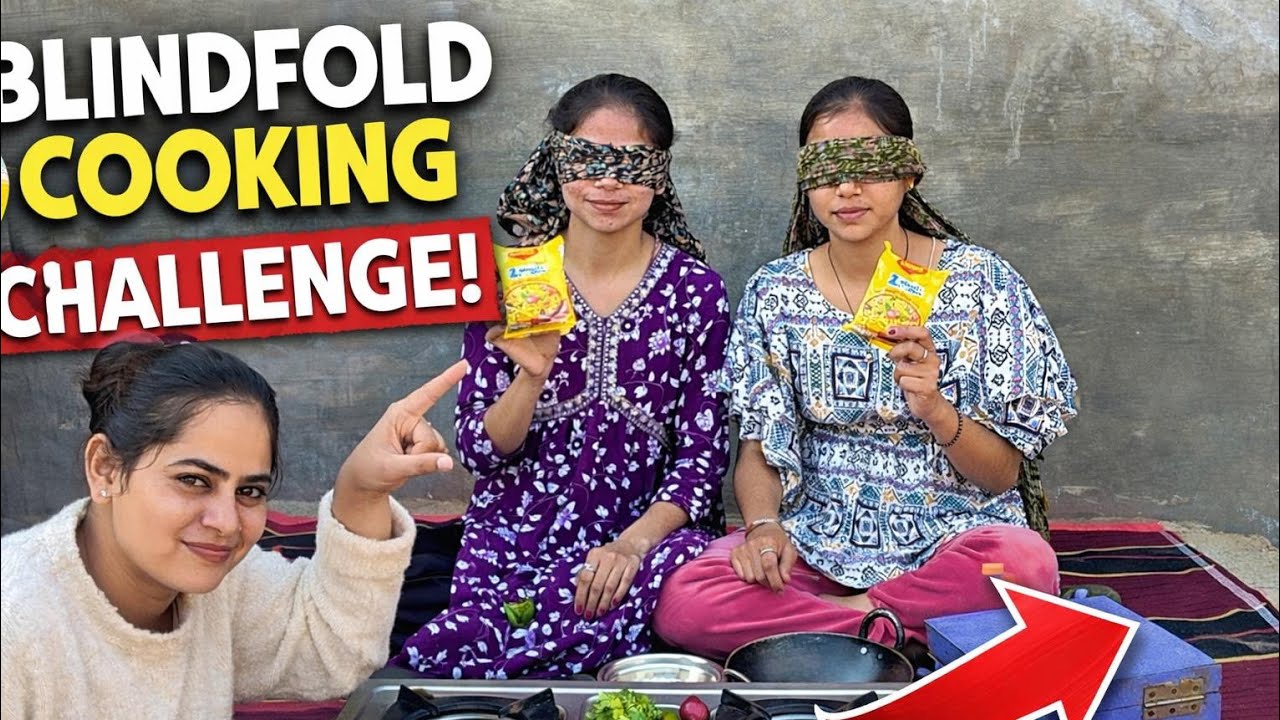 Aaj kiya Blindfold  Cooking Challenge 😂 (First Vlog) 