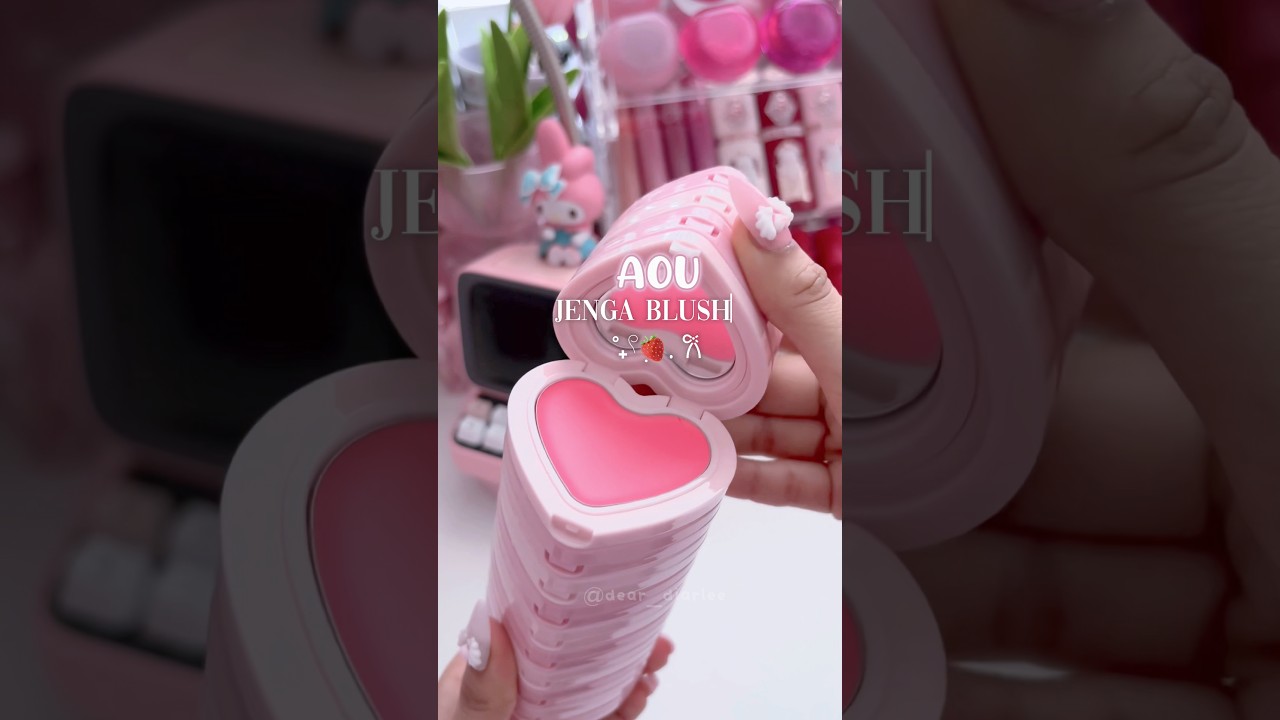 AOU Jenga Blush🎀 #kbeauty #makeup #aou #blush #wonhee #glowy #kpop #pink #wonyoungism #shorts #fyp