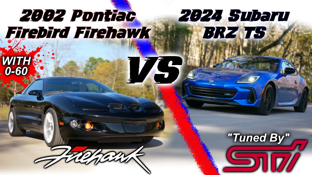 Firebird Firehawk 2002 года против Subaru BRZ TS 2024 года с разгоном 0-60 миль/ч