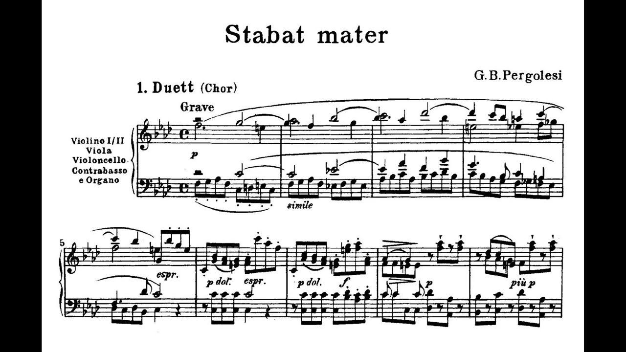 Pergolesi, G. B. (1710 - 1736) Stabat Mater (1736) [Registrazione integrale con accomp.to d' Organo]