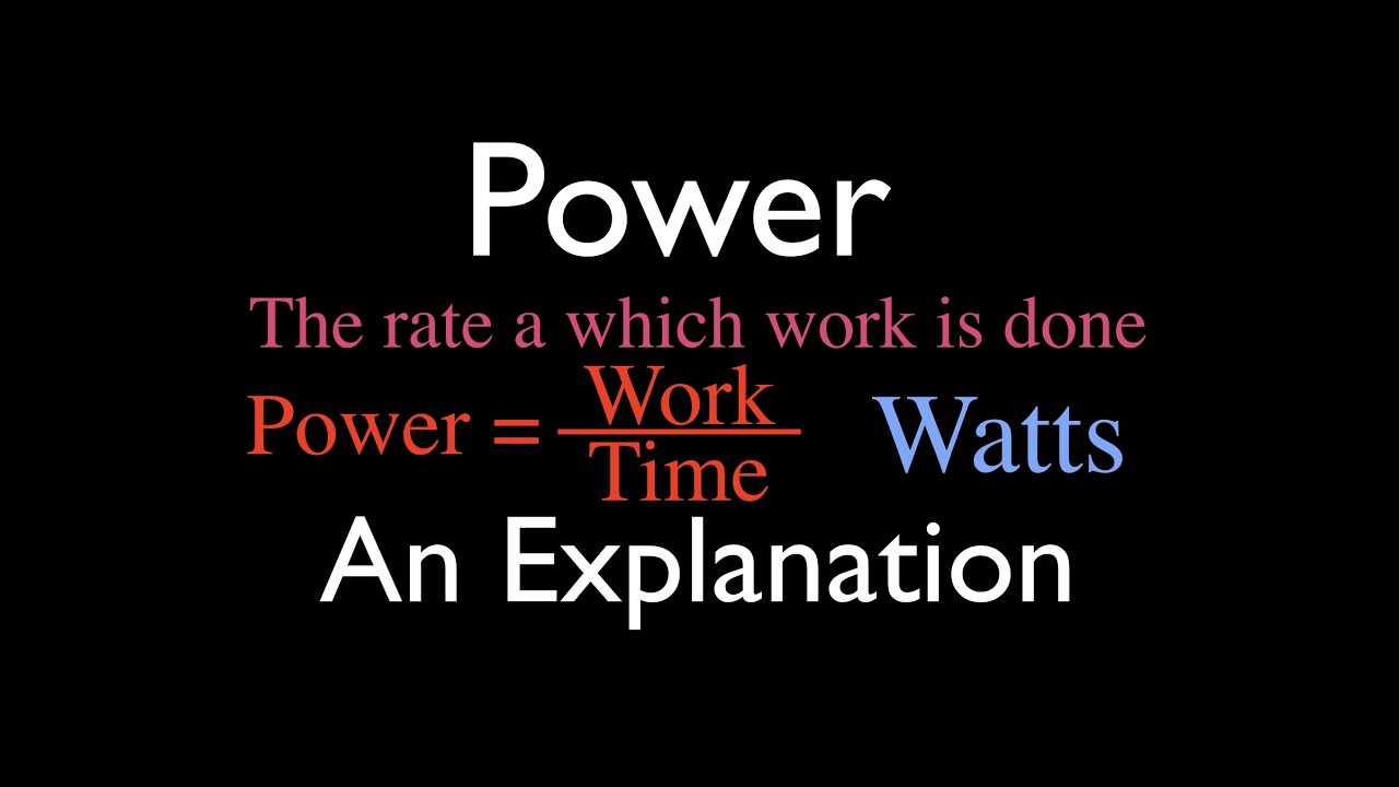 Energy, Work & Power (24 of 31) Power, An Explanation