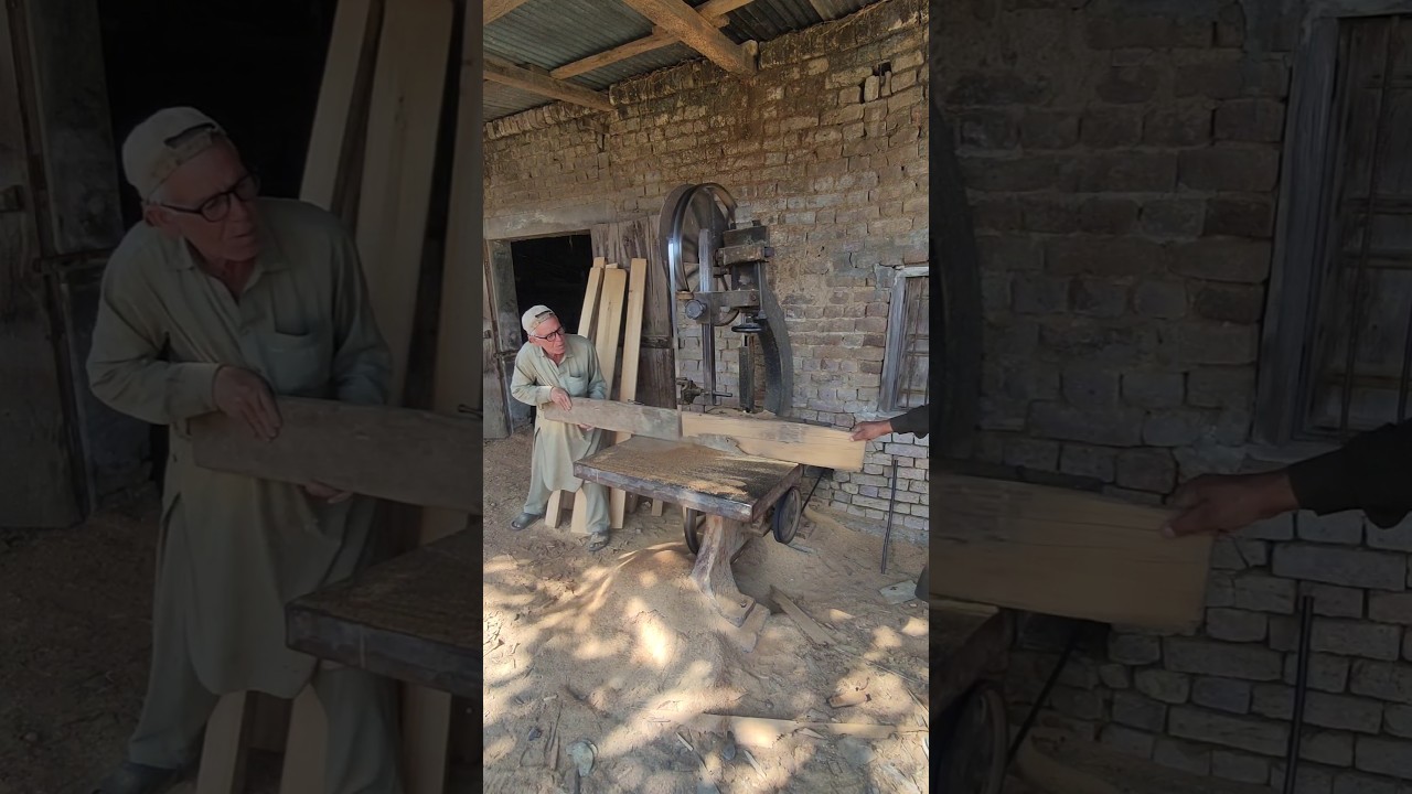 Unexpected surprise when sawing teak wood logs 