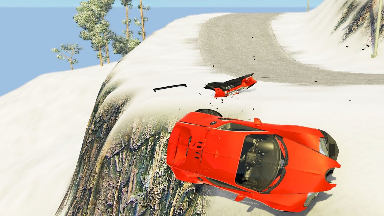 Dropping Expensive Cars off a Cliff (in which car would you survive?) - BeamNG Drive Crashes