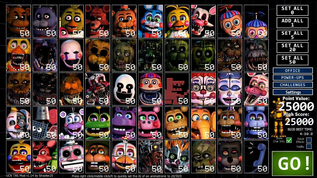 [얼티밋 커스텀 나이트] UCN 50/50 클리어 (Ultimate Custom Night 50/50 completed)