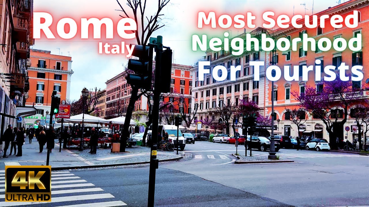 Rome, Italy - PRATI Is The Most Secured Quarter For Tourists. Rome 4K