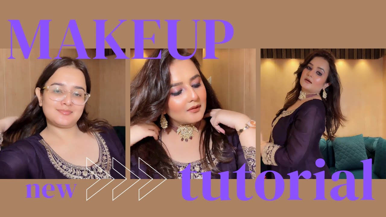 Indian Festive Glam Makeup Look / Purple smokey Eye makeup look / SWATI BHAMBRA 