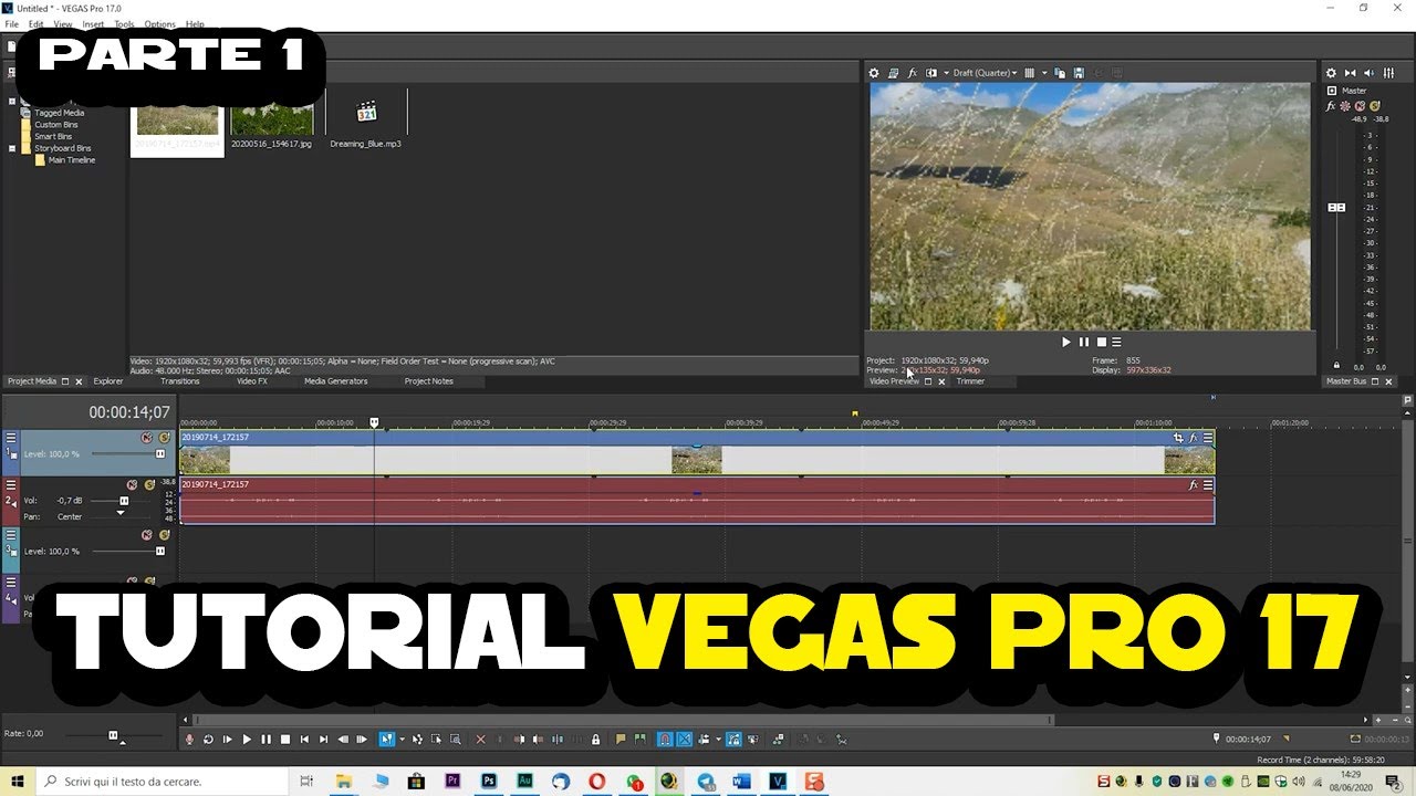 Tutorial italiano VEGAS Pro 17 - Parte 1 - Interfaccia, progetto e timeline