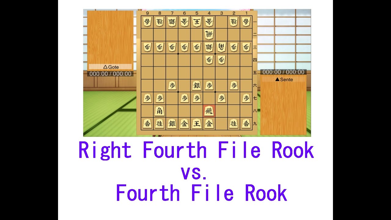 Shogi strategy introduction.Right Fourth File Rook vs  Fourth File Rook