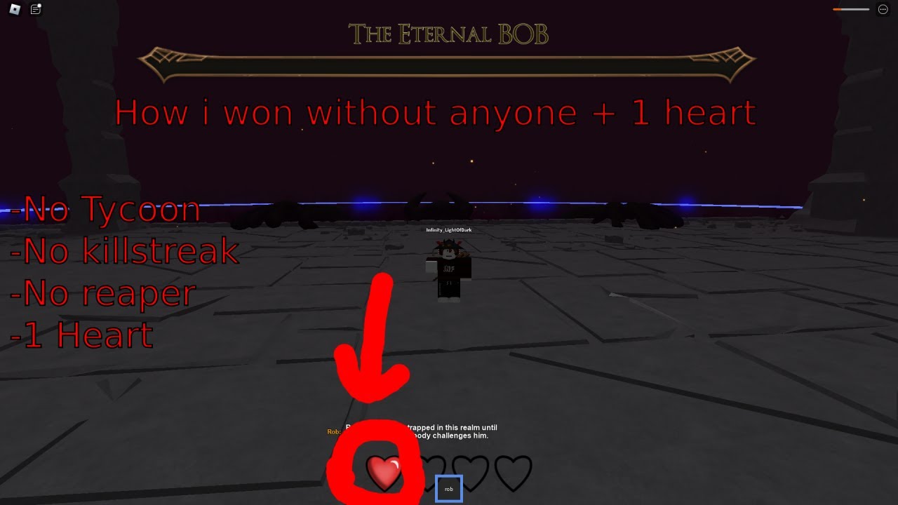 How i won eternal bob without anyone (tycoon/ks/reaper) and with 1 heart (Slap Battles)