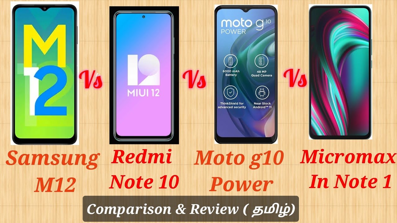Samsung M12 Vs Redmi Note 10  Vs Moto g10 power Vs Micromax In Note 1   🔥which is best phone🔥