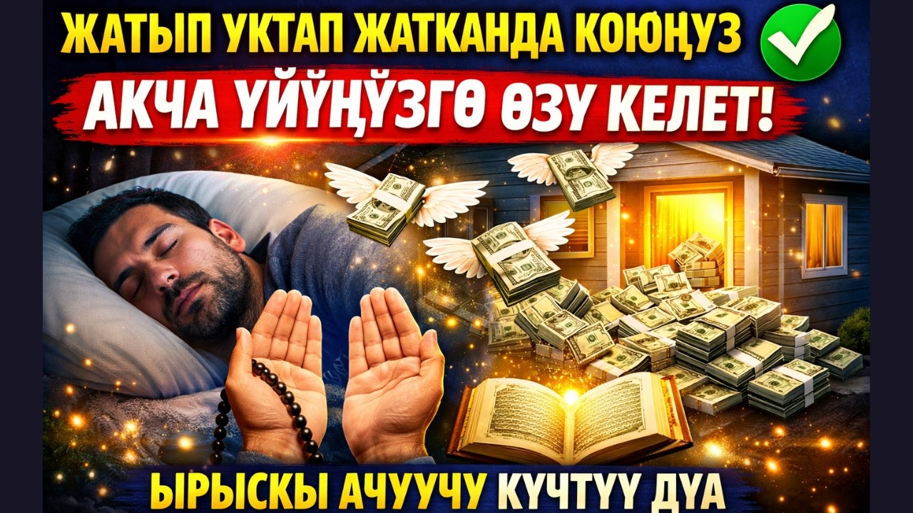 ЖАТЫП УКТАП ЖАТКАНДА КОЮҢУЗ ✅ АКЧА ҮЙҮҢҮЗГӨ ӨЗҮ КЕЛЕТ | ЫРЫСКЫ АЧУУЧУ КҮЧТҮҮ ДУА