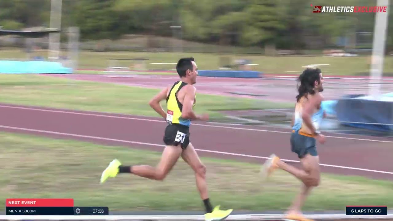 Andre Waring wins Men A 5000m in 13:48.48: 2023 Box Hill Burn // aeTV
