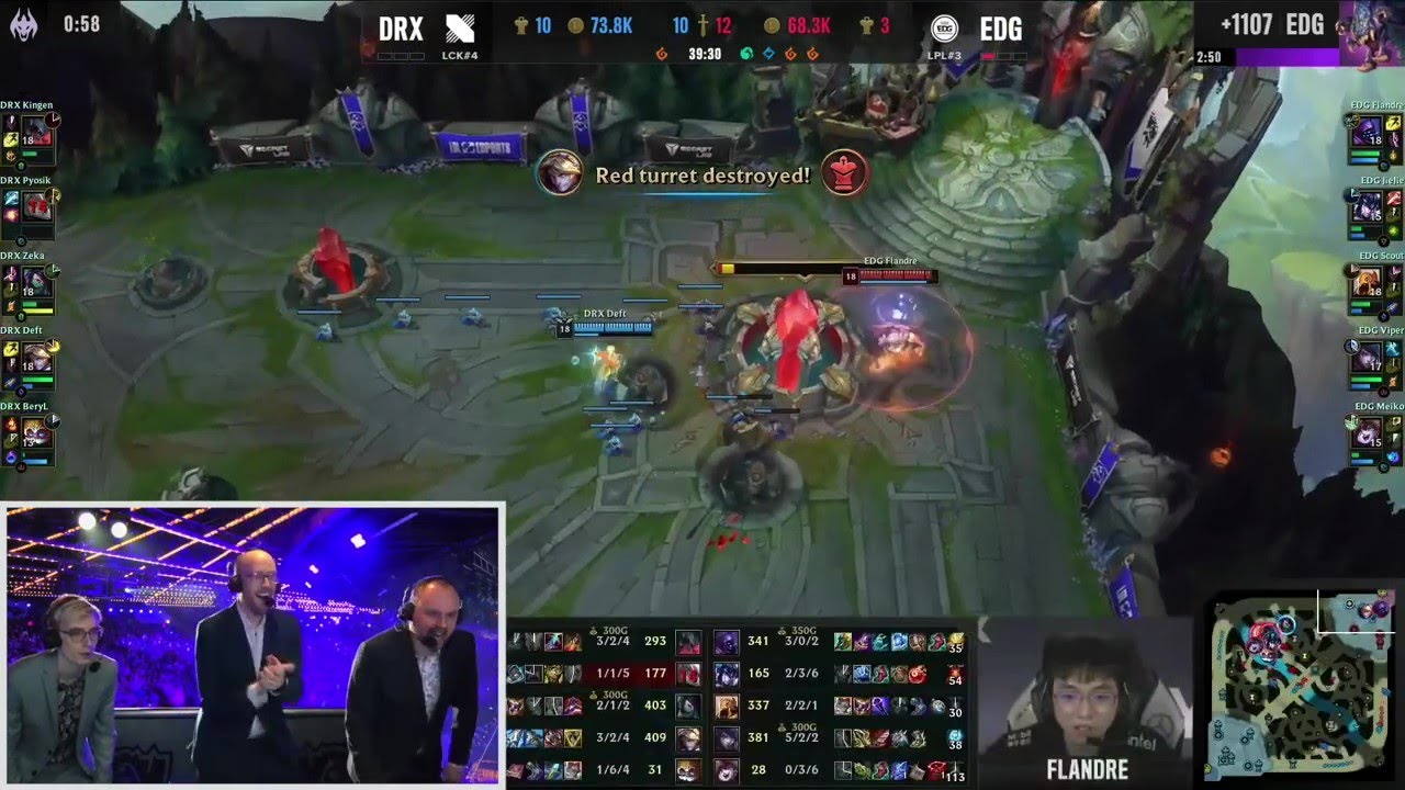 LoL Worlds 2022 inhibitor respawns when Nexus is 1 auto away