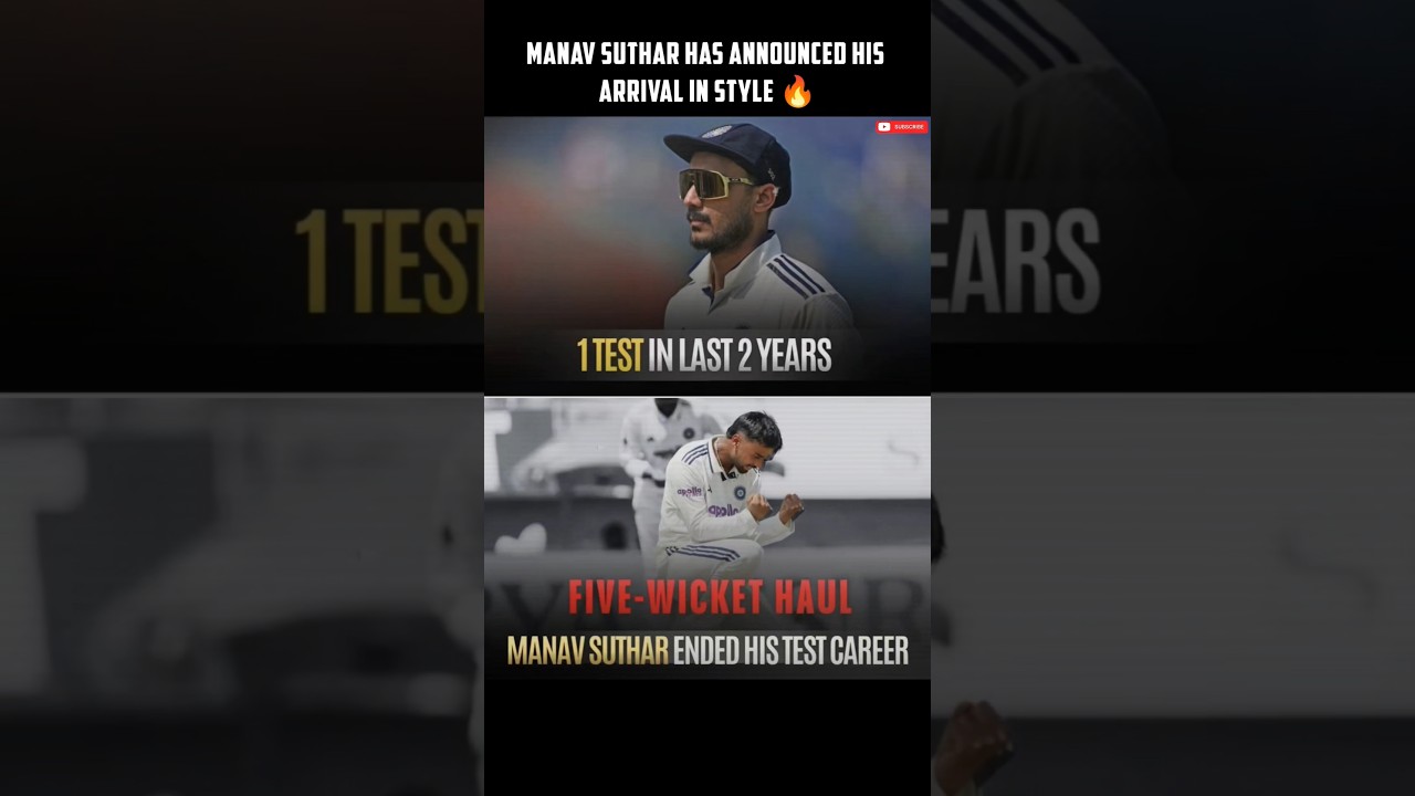 Manav Suthar Has Announced His Arrival In style🔥#viralvideo #shortfeed #viral #cricket #test #shorts