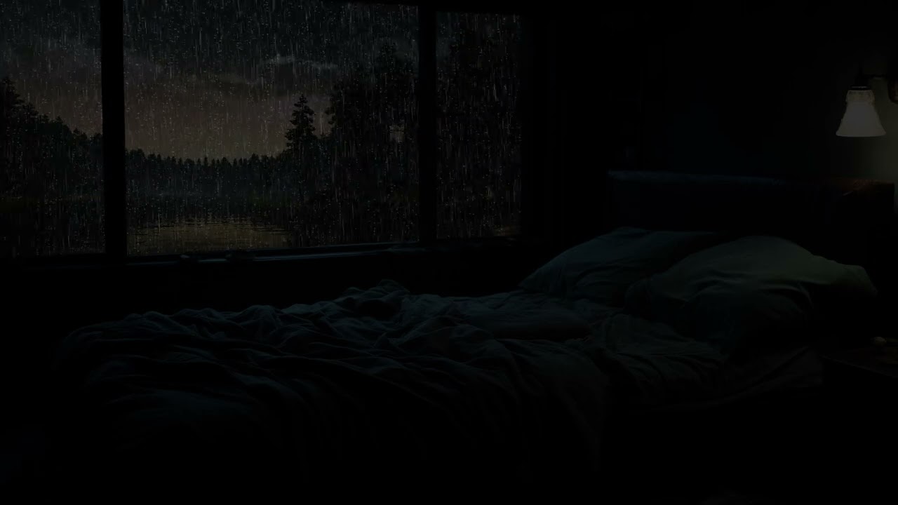 Pluie de temp&ecirc;te nocturne - Fortes pluies et vents forts avec des bruits de tonnerre pour dormir