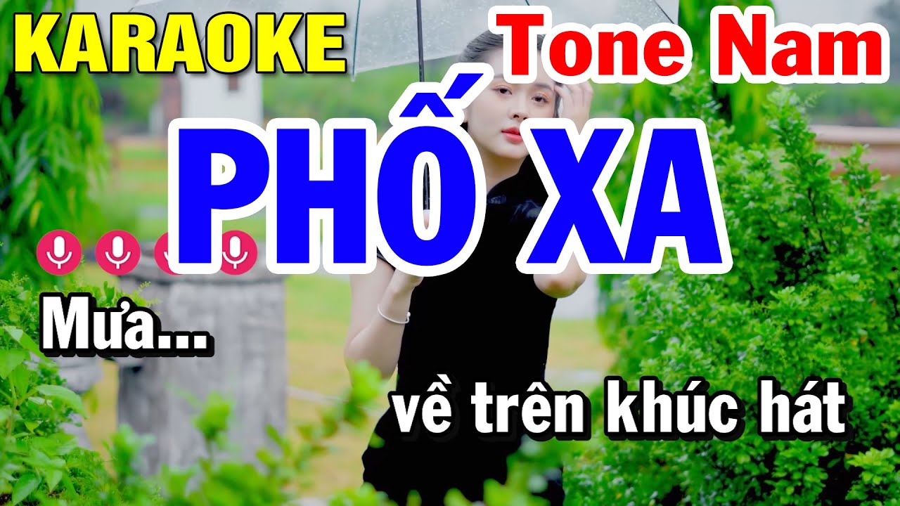 Phố Xa Karaoke Tone Nam Nhạc Sống Em | Huỳnh Lê