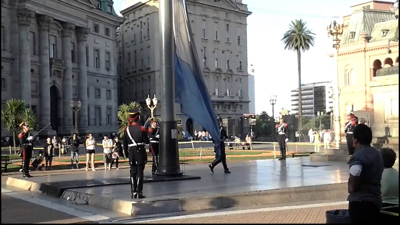 Lowering the Argentinian Flag Ceremony in Buenos Aires (Plaza de Mayo)