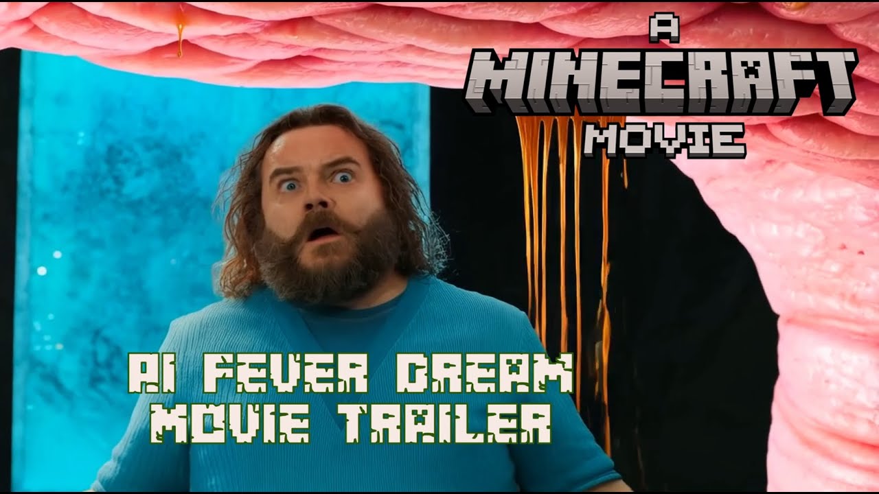 A Minecraft Movie but the movie trailer is an AI fever dream