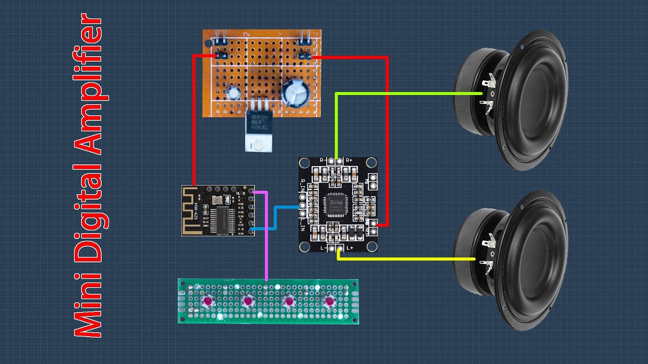 How to make a amplifier | Mini amplifier with bluetooth receiver | PAM8403 | PAM8610 | HW-425
