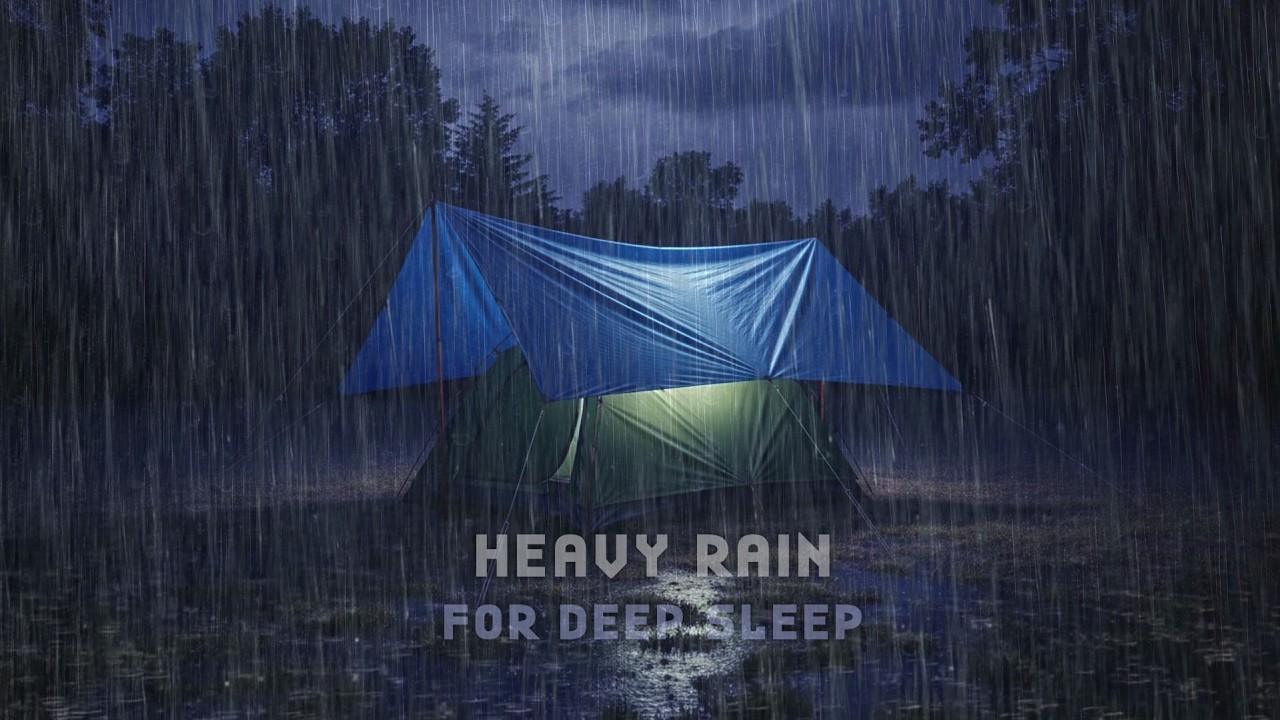 Fast Sleep Ambience 😴🌧️ | Heavy Rain & Thunderstorm Surrounding a Remote Forest Tent ⛺⚡