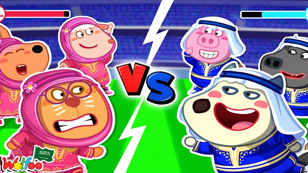 يمكن للجميع لعب كرة القدم ⚽ وولفو يشارك في تحدي كرة القدم بين الأولاد والبنات @wolfooinarabic