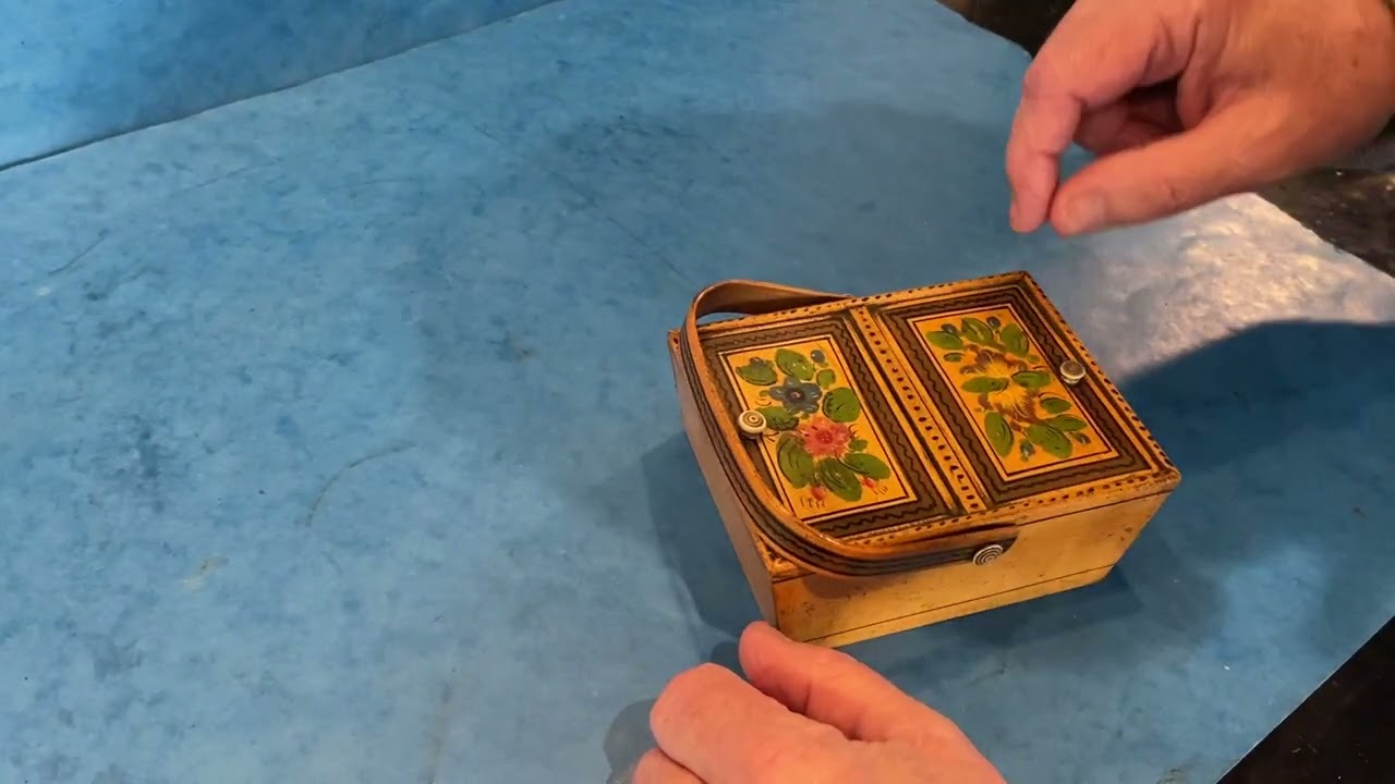 George III Sycamore and Tunbridge Ware Sewing Basket.
