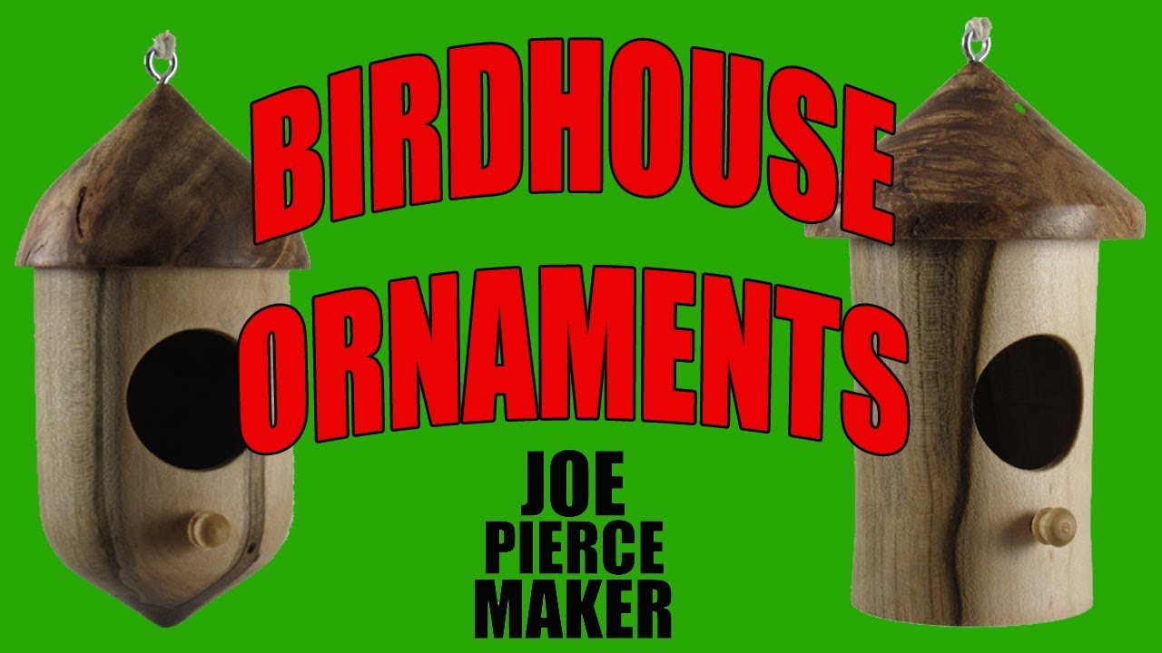 Woodturned Bird House Christmas Ornaments