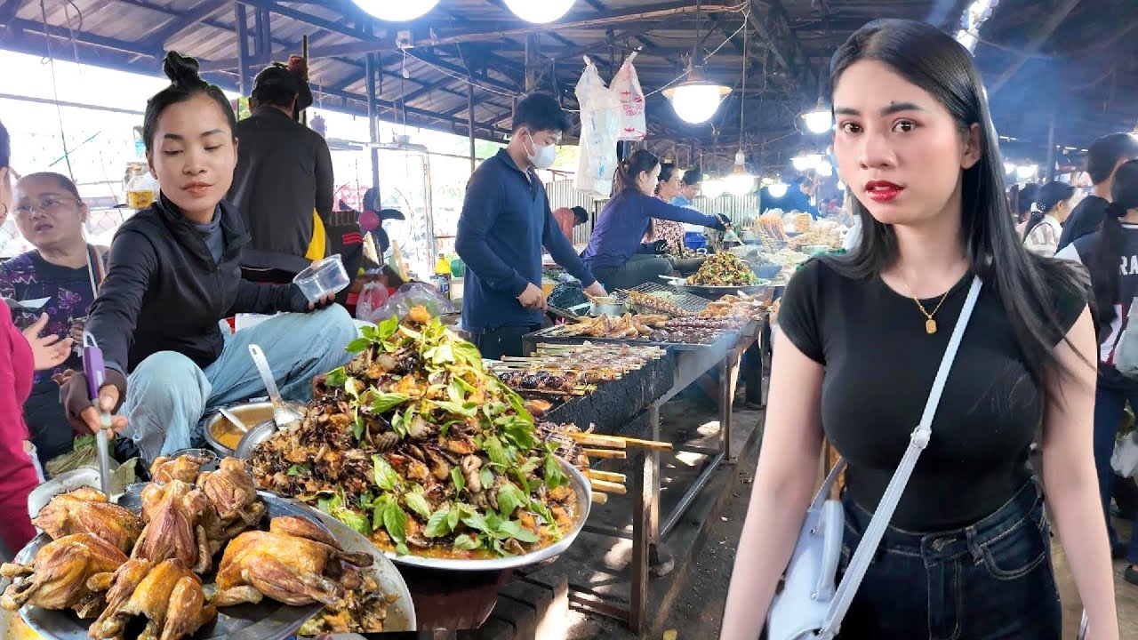 Best CAMBODIAN Street Food 2026 - Walking Tour in Countryside Food Market, Udong Resort
