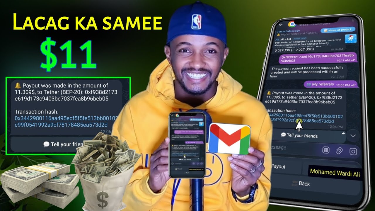 $11.30 Lacag la bixid toos ah | Gmail Farmer | Bot-ka lacag ka samee adiga Somalia jooga | #soomali 
