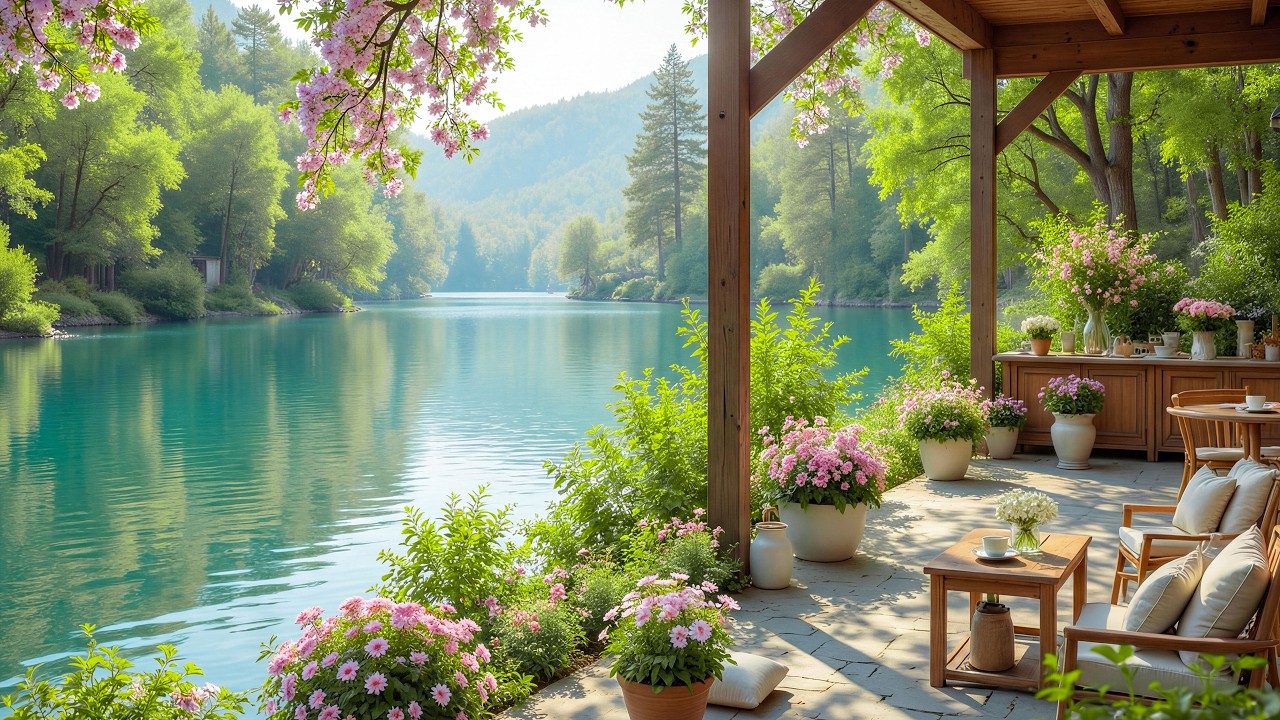 Morning by the Peaceful Lake | Relaxing Piano Music & Nature Ambience 🌸