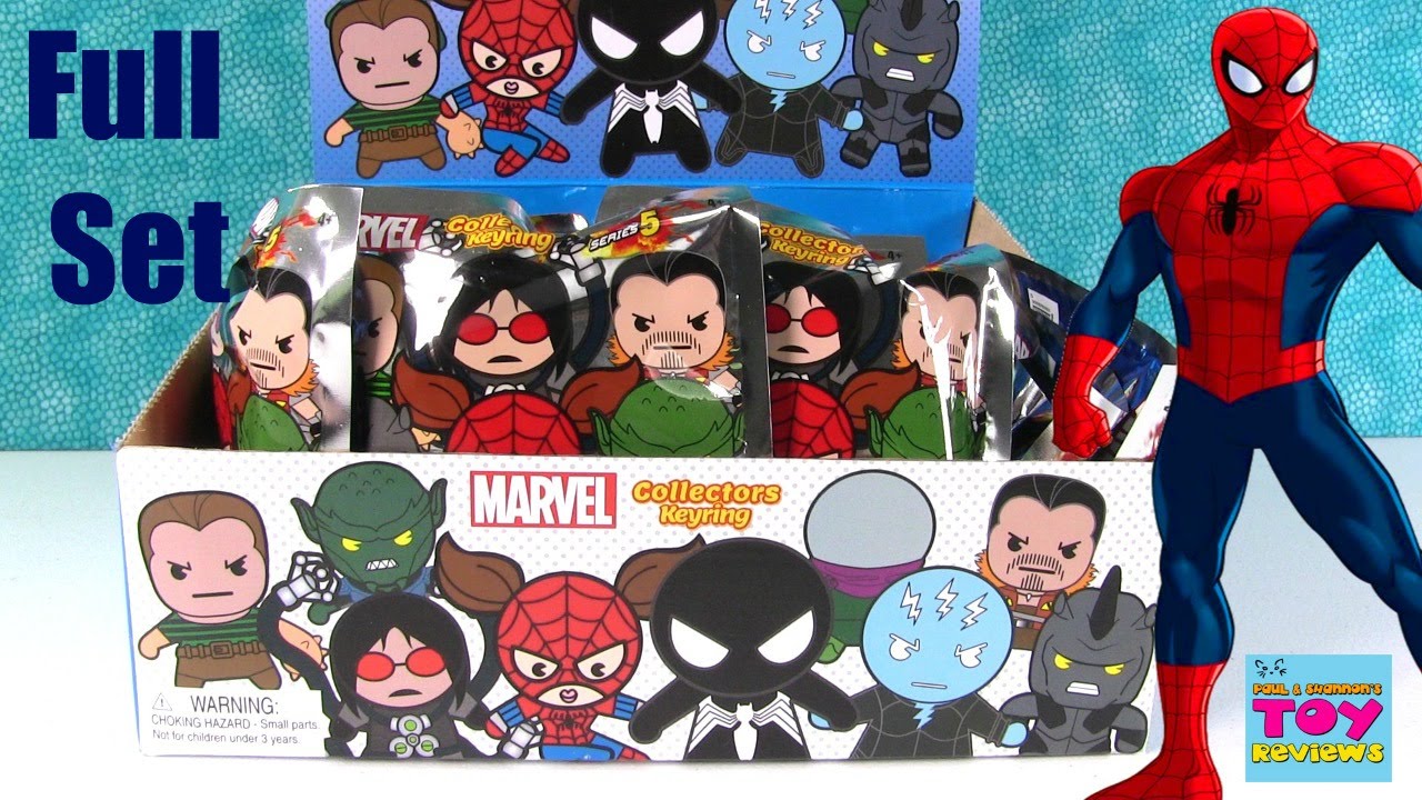 Marvel Spiderman Figural Keyrings series 5 Super Heroes Opening | PSToyReviews