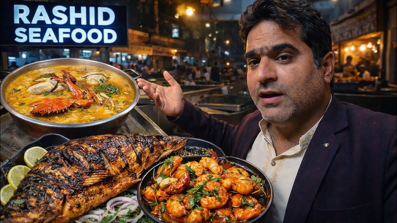 Karachi’s Biggest Sea Food Street 😱 | Grilled Fish & Prawn Karahi Full Review