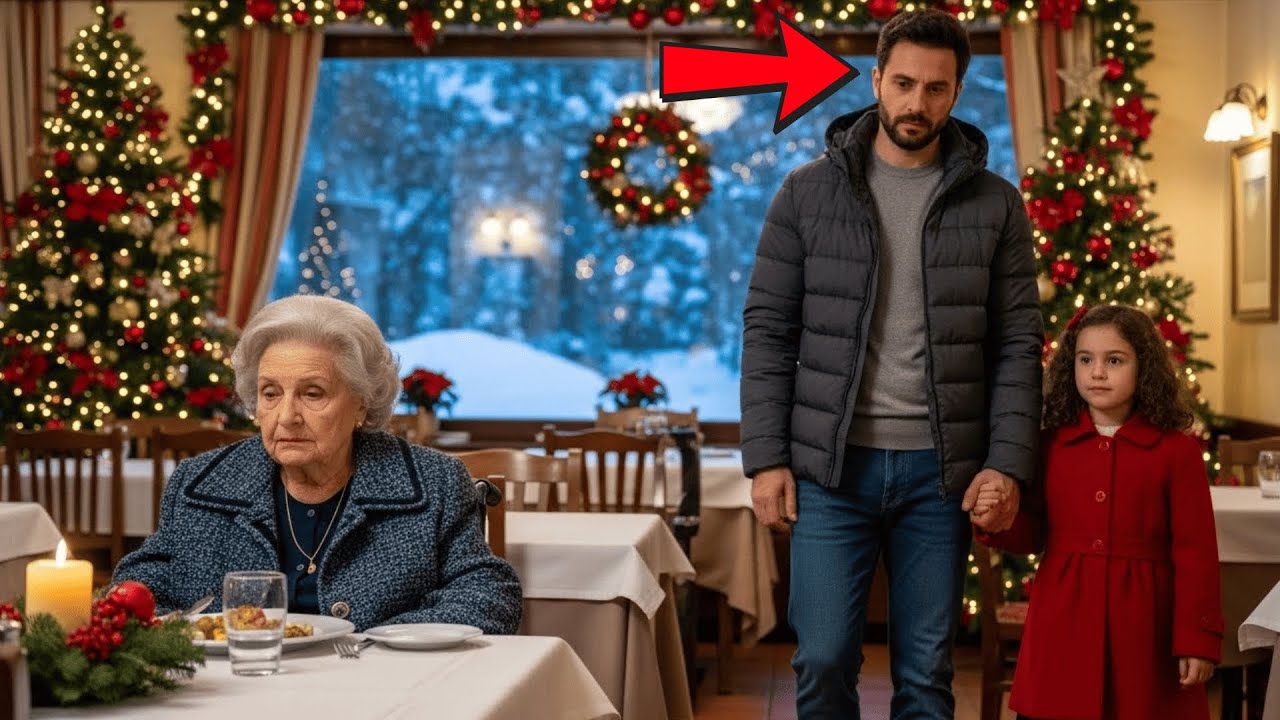 Una Anciana Millonaria Está Sentada En Nochebuena, Hasta Que Entran Un Padre Soltero Y Su Hija