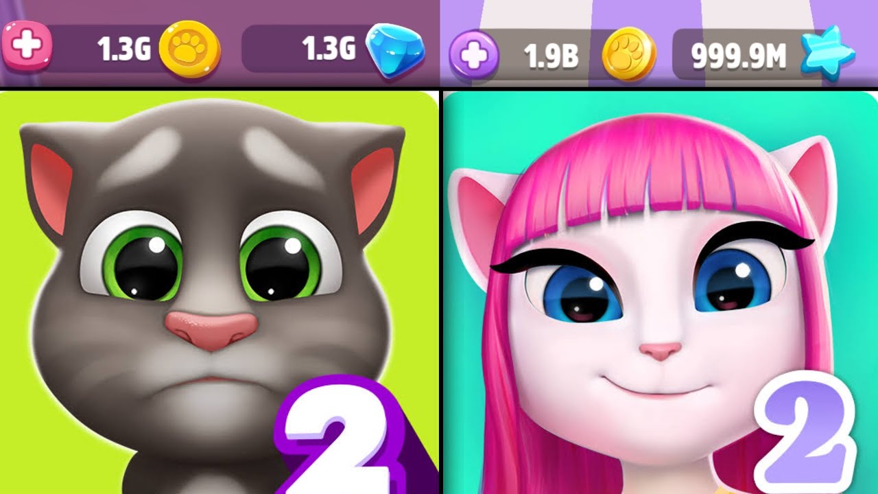 My Talking Angela 2 VS My Talking Tom 2 - Unlimited Money - GAMEPLAY 4U