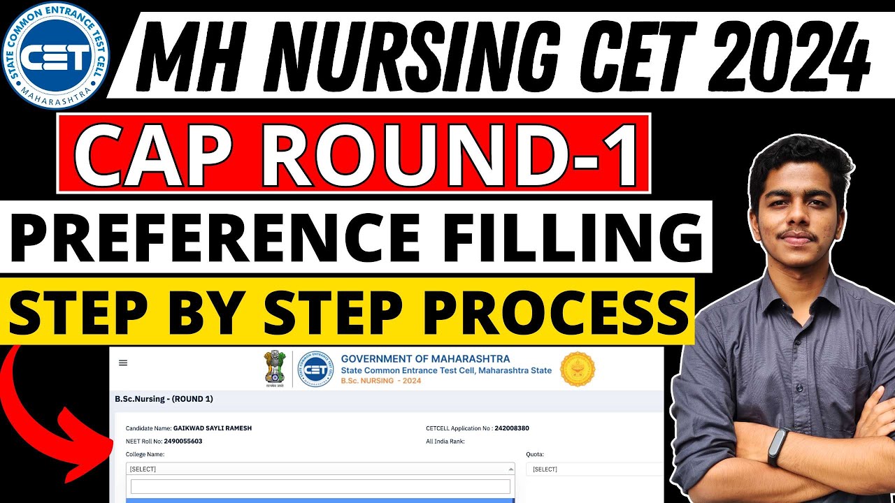 MH Nursing CET 2024 | CAP Round 1 Preference Filling | Step by Step | CAP New Rules #bscnursing