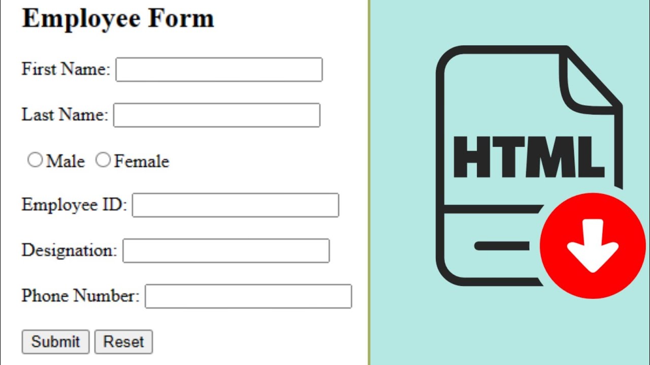 Employee Form In HTML | Employee Form Kese Bnaye | Satya Gyan A4