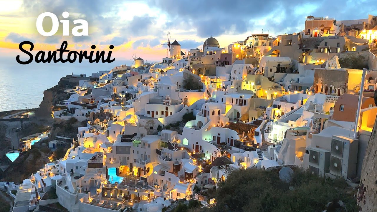[4K] 🇬🇷 Ия, Санторини, Греция: Исследование острова Голубой мечты 💙 Романтический закат / 2024 г.