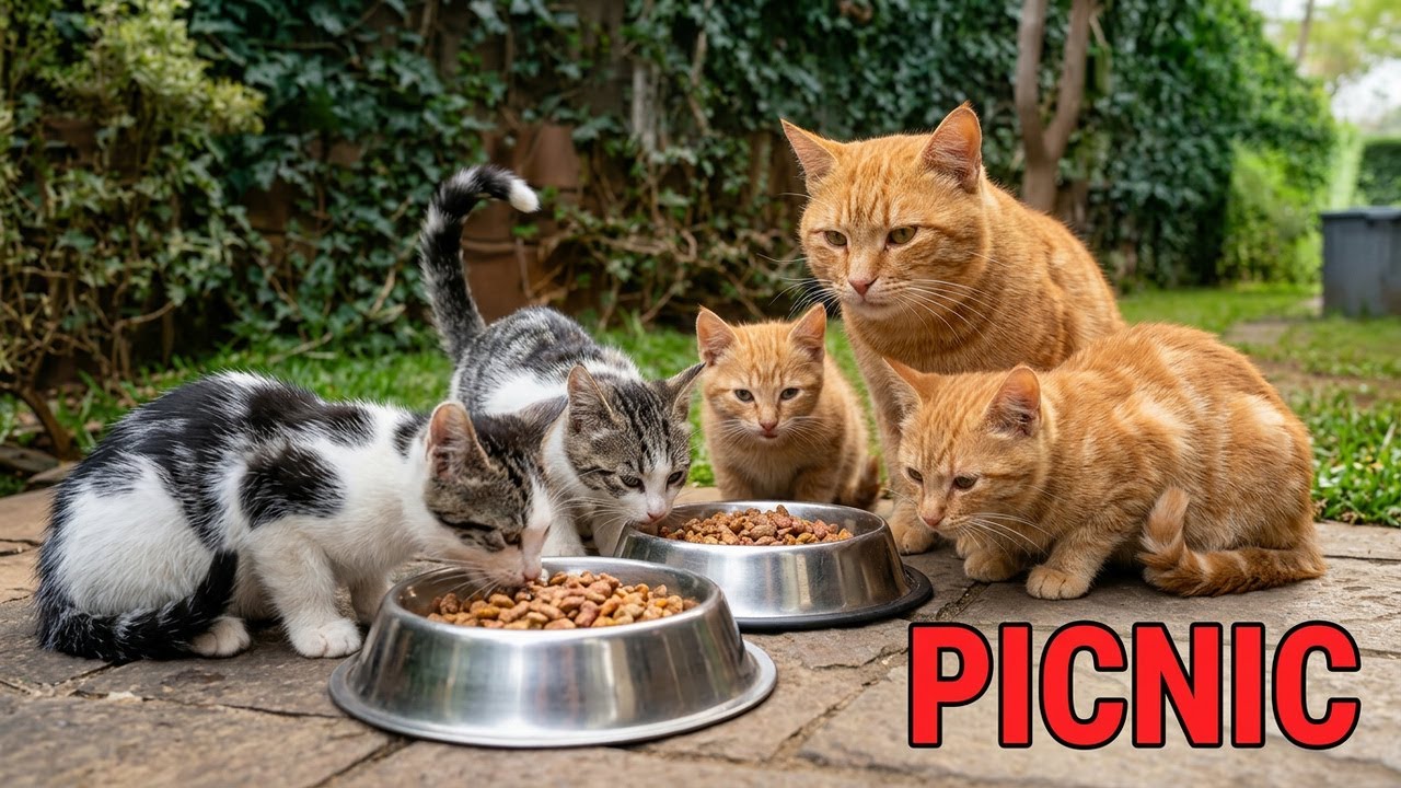 Playful Kittens in the Garden 🐱🌿 | Kitten Rolling in the Grass & Mother Cats Eating From Cat Bowl